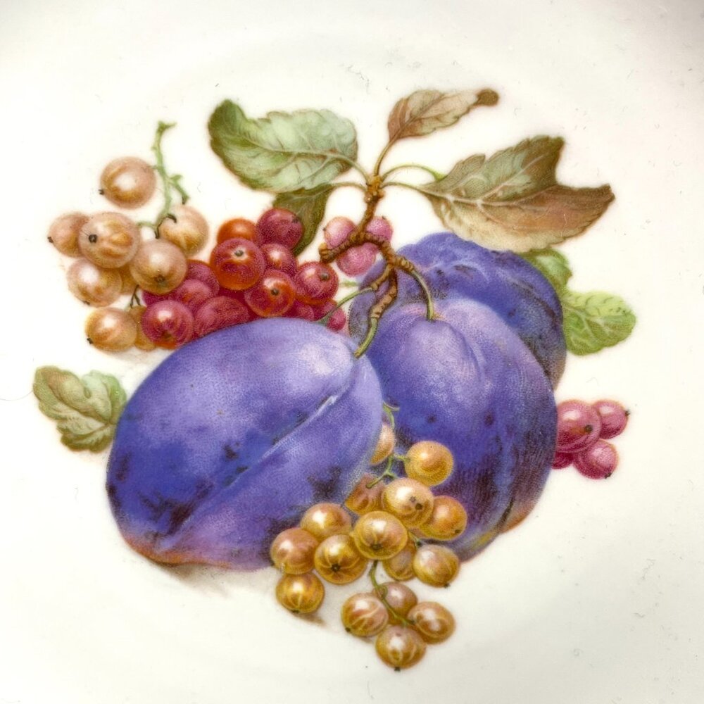 Set of 6 Schumann Arzberg Germany Pierced Porcelain Plates Harvest Fruit 7" - Picture 14 of 16